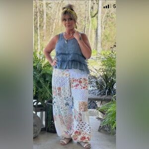 Boho Patchwork Cropped Pants NWT